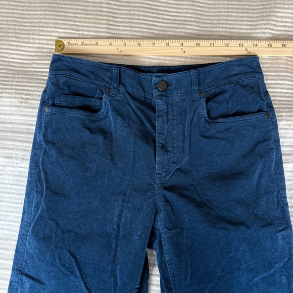 J MCLAUGHLIN WATSON PANTS VELVET STRETCH 5 POCKET SLIM FIT ZIP CLOSURE NAVY 6 - Picture 7 of 10